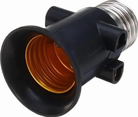 ECI ELETTROFORNITURE Portalampada Porta Lampade E27 Rubacorrente con Doppia Presa 10a Ruba Corrente