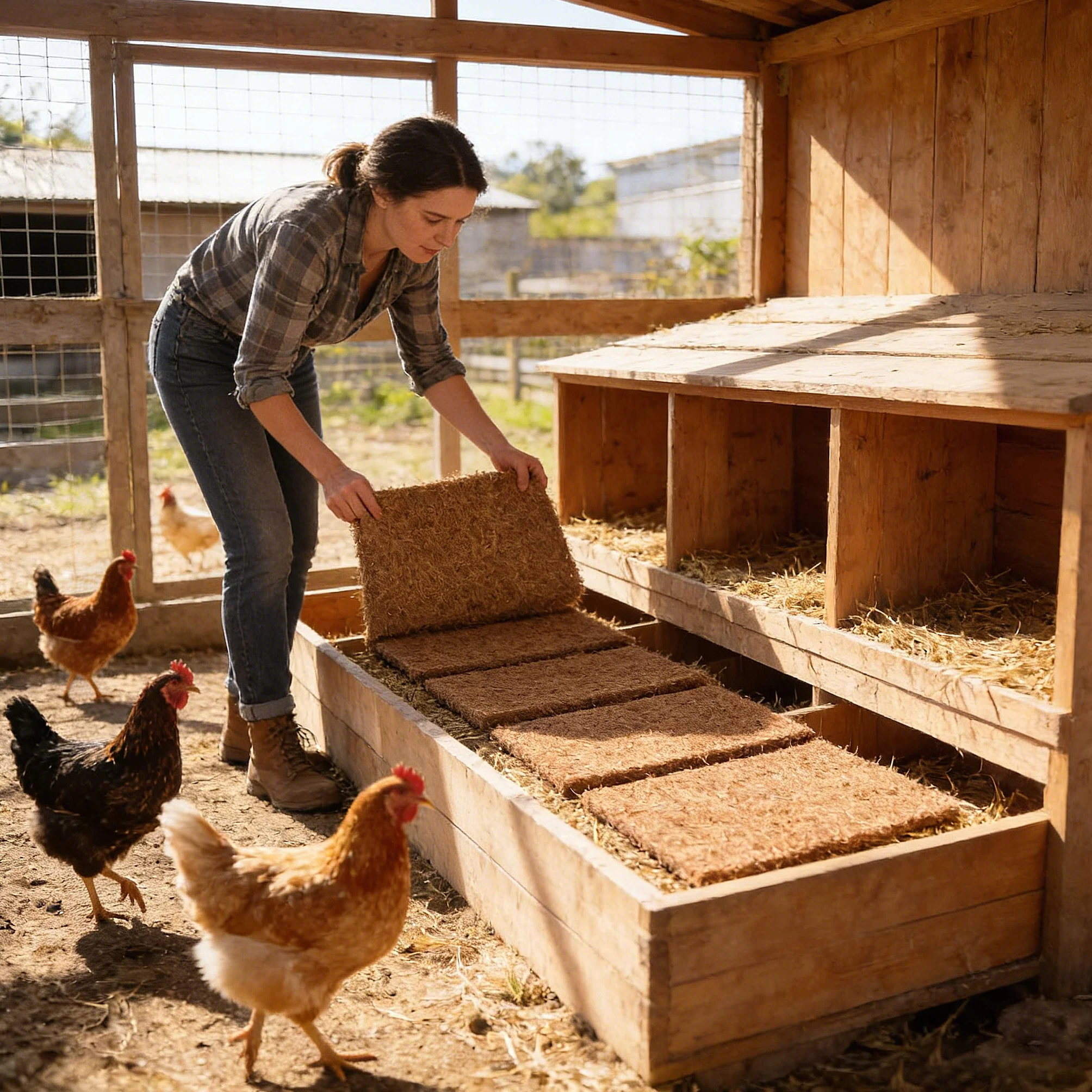 Fodere Nido per Deposizione Uova, Cuscinetti per Galline, Lavabili, Riutilizzabili, 10 Pezzi
