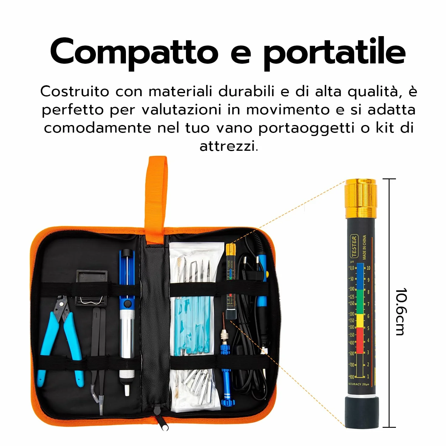 Misuratore di Vernice per Auto, Spessimetro Magnetico, Tester di Spessore Rivestimento, Rivelatore di Danni