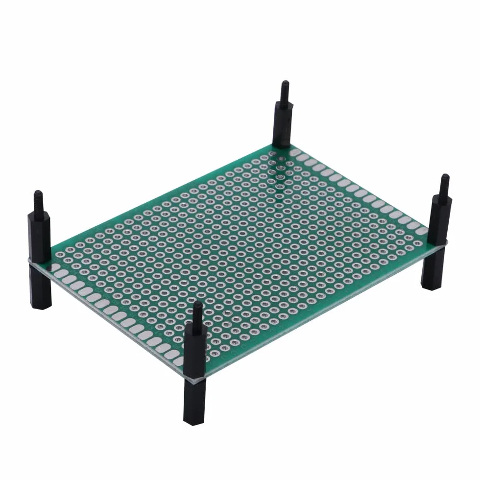 VooGenzek 75 Pezzi Kit di schede PCB, include 20 Pezzi una Scheda PCB a Doppia Faccia, 20 Pezzi Connettori Maschio/Femmina, 15 Pezzi 2/3 Pin Terminale a Vite, 20 Pezzi Colonna in Nylon