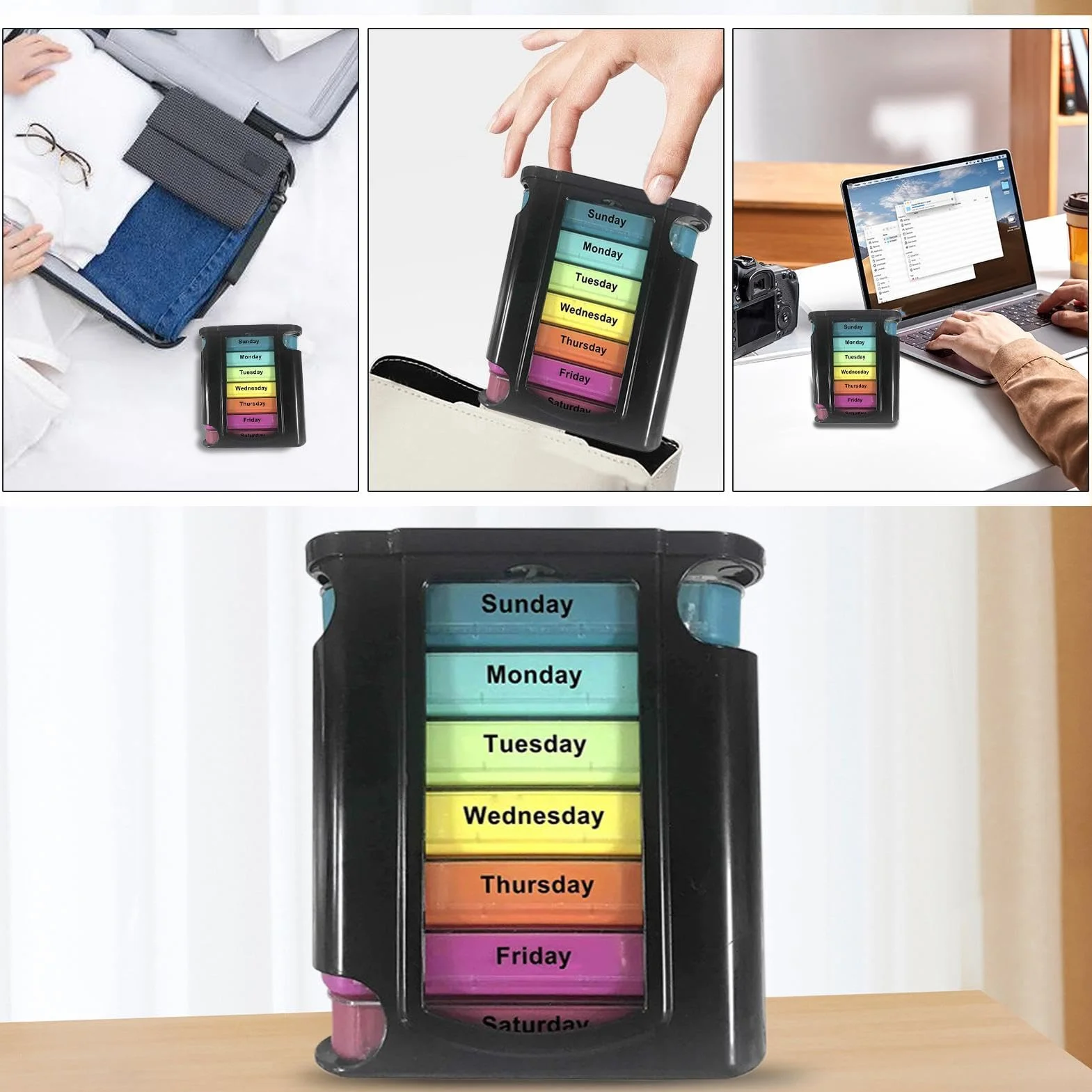 Portapillole da viaggio organizer settimanale per pillole scatola portatile carina dispenser medicinali