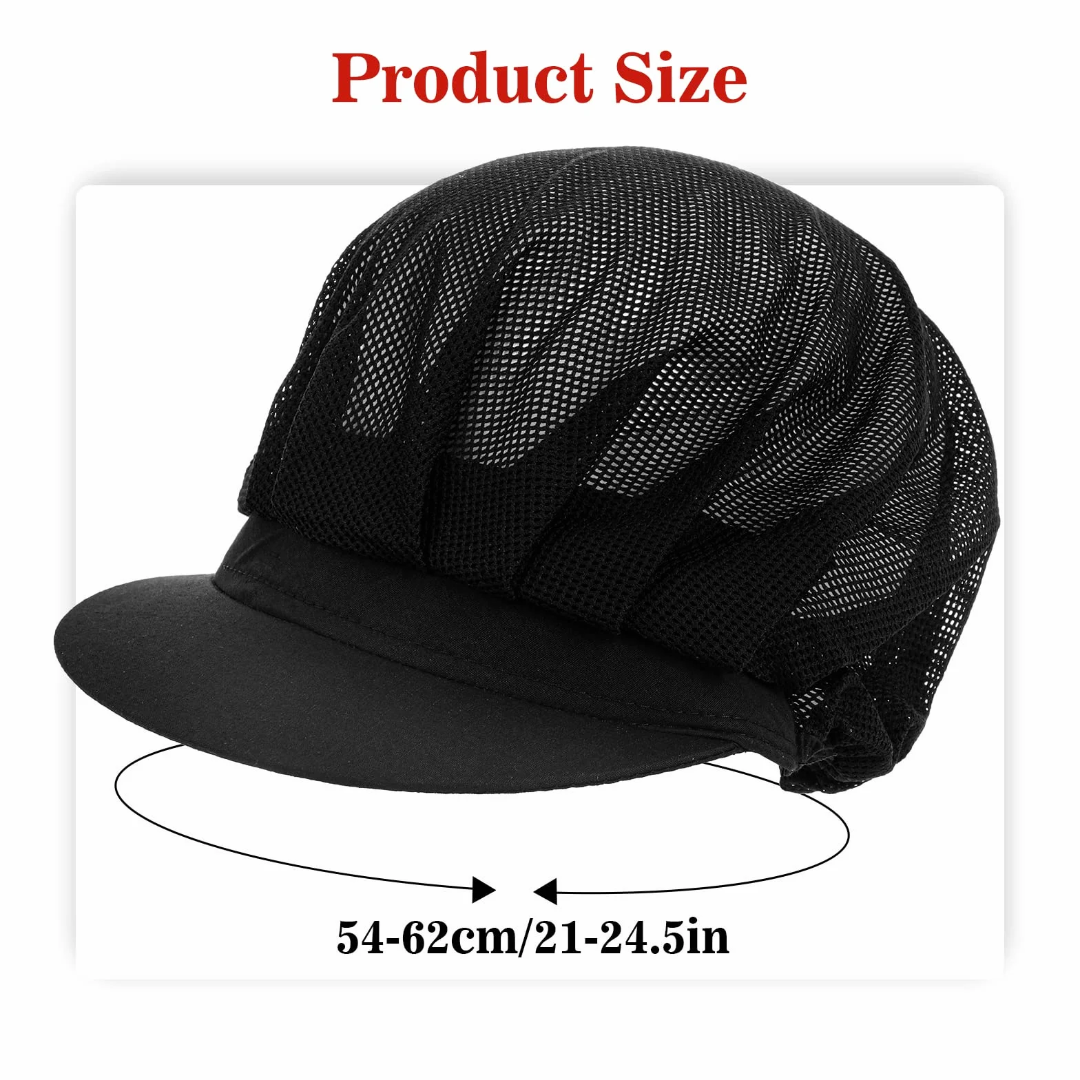Cappello da Cuoco in Cotone Nero Donna Cucina Chef Baker Cuffia Alimentare Ristorante Raffreddamento Riutilizzabile 2 Pezzi