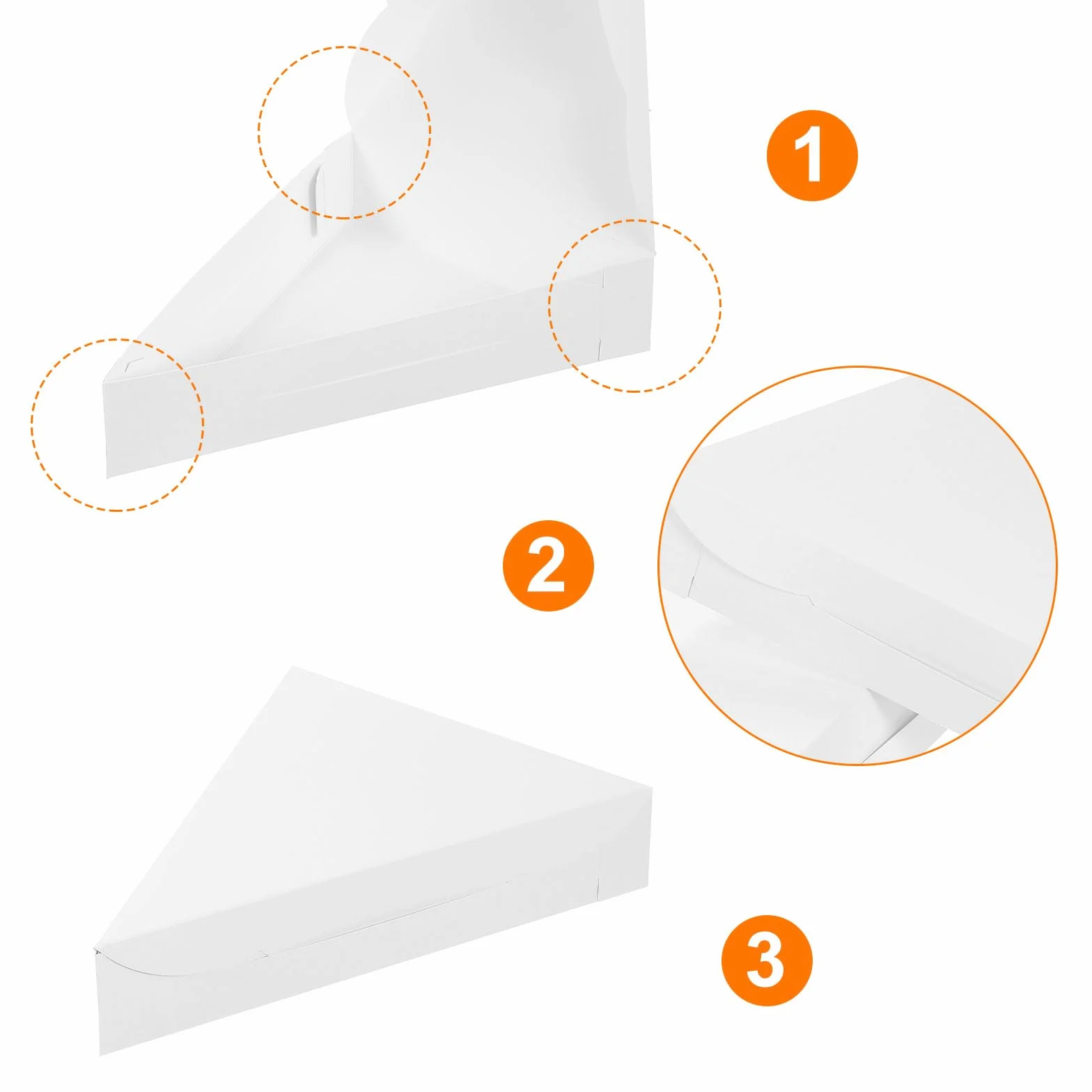 Scatole per pizza 20 pezzi 24 x 19 x 4 cm contenitori triangolari bianco