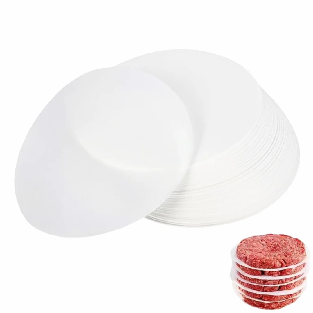 500 Fogli di Carta da Forno per Pressa Hamburger, Carta per Hamburger, Carta Antiaderente per Piccoli Hamburger e Pressa per Patty, Divisori per Hamburger Rotondi 11 cm