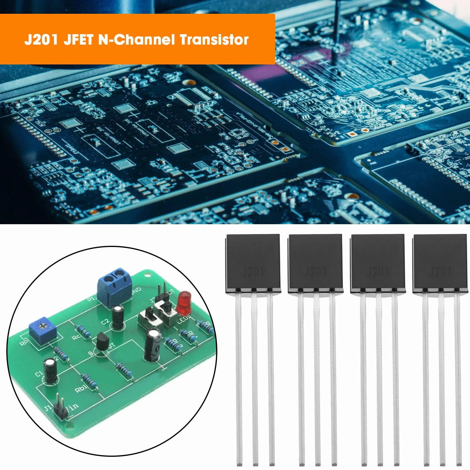 The Lord of the Tools 10PCS J201 50mA 40V JFET N-Channel Transistor TO-92 per amplificazione audio circuiti ad alta impedenza di ingresso