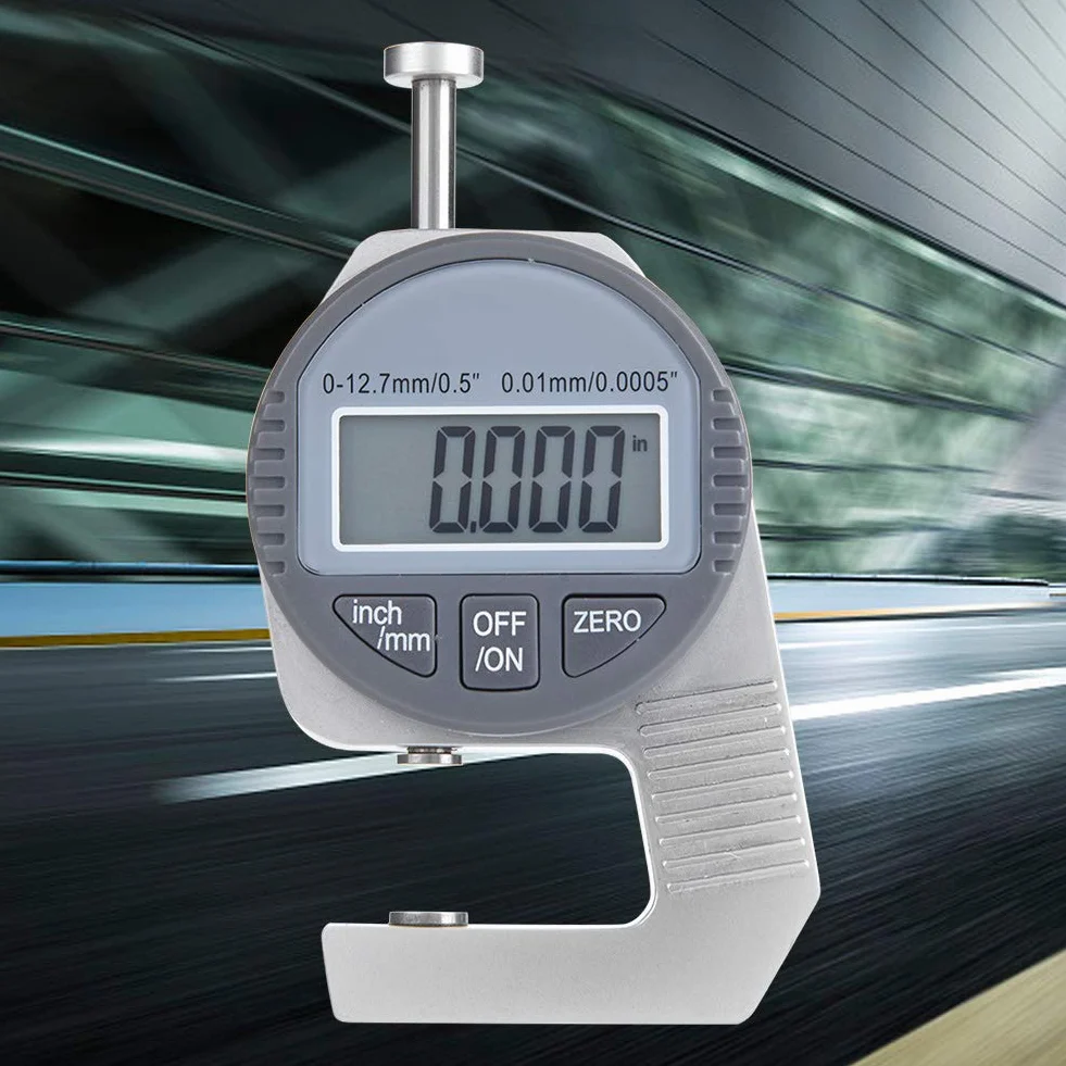 Calibro di spessore digitale LCD 0-12,7 mm/0,5" 0,01 mm/0,0005" Testa di misura piatta