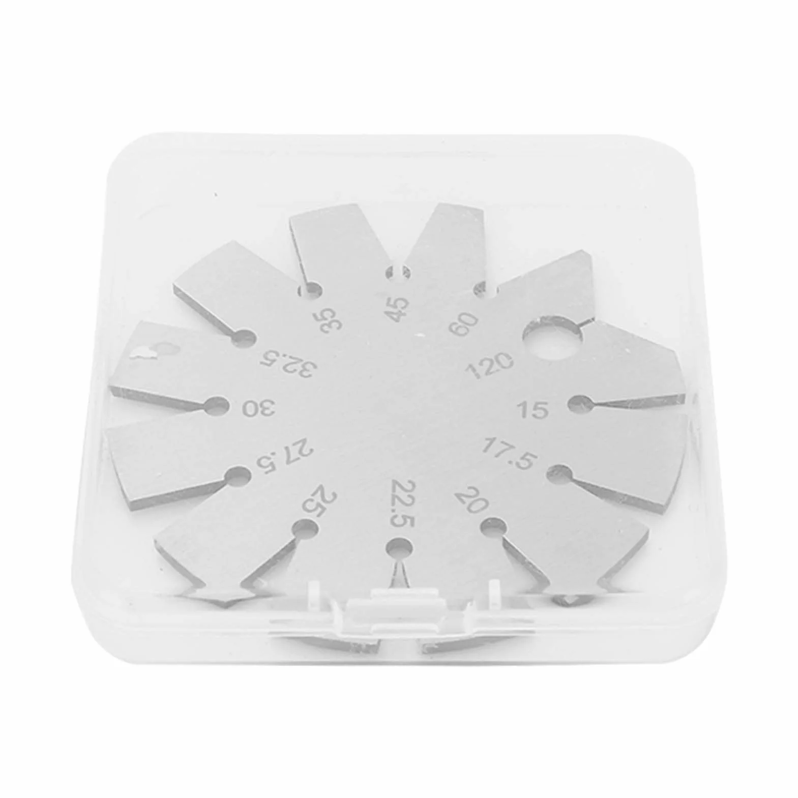 Calibro Angolare in Acciaio Inossidabile 15-120° - Misuratore Angoli per Coltelli, Strumento di Precisione per Affilatura con Scala Rotonda e Design Smussato