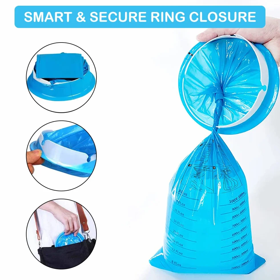 Sacchetti Monouso Vomito Auto Bambini 10 Pezzi Blu Alta Densità 1000 ml
