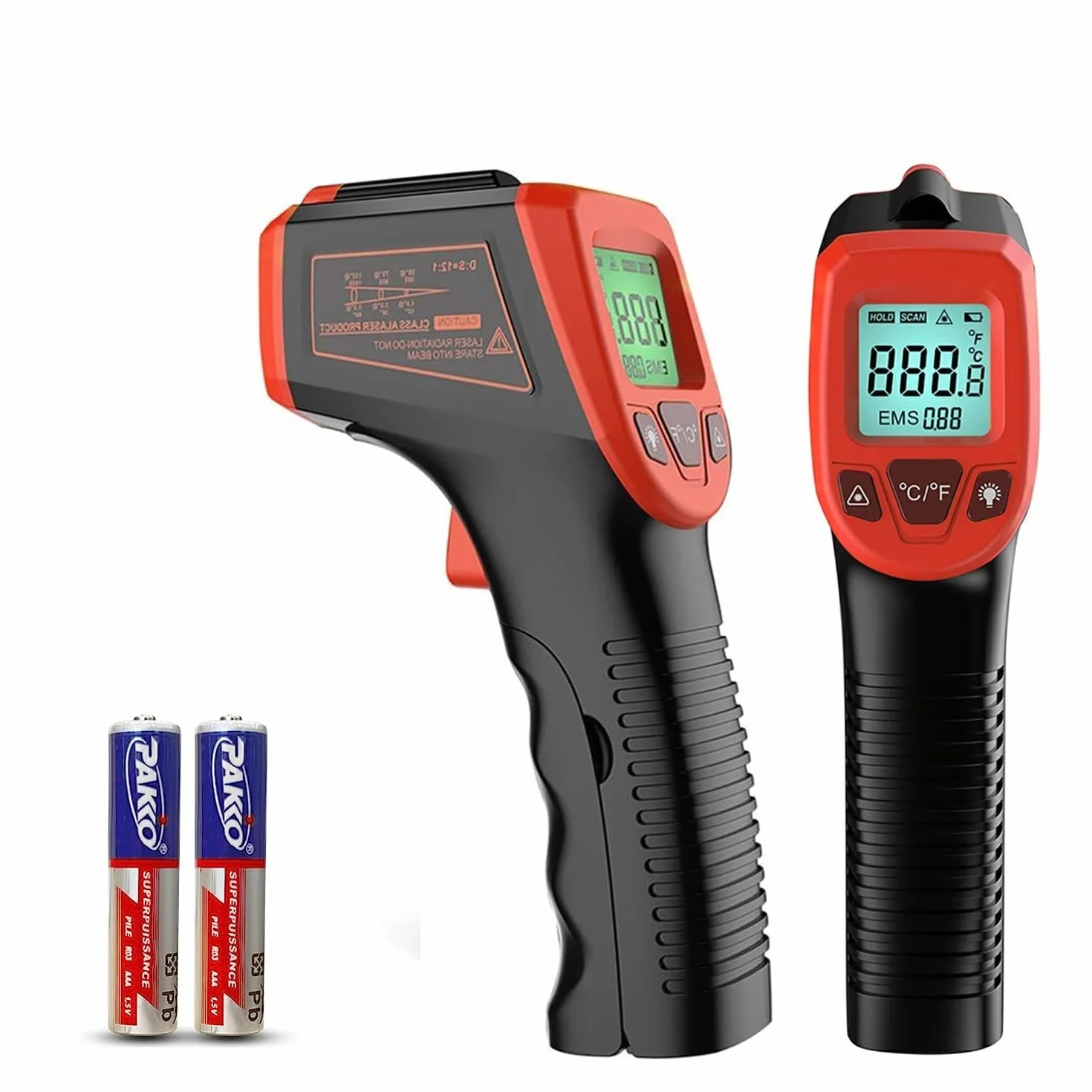 Termometro Infrarossi Senza Contatto a Pistola Laser Digitale LCD -50°C a 600°C per Cucinare Grigliare Forno Pizza