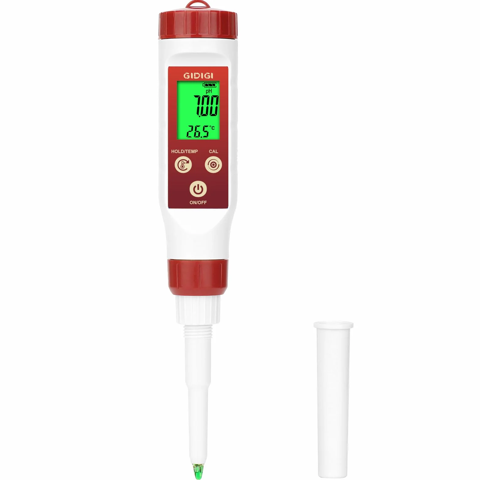 Tester di pH per alimenti GIDIGI, sonda di pH per pasta madre e pane, misuratore di pH professionale per fermentazione, formaggio, carne, inscatolamento, sonda di pH a lancia per semisolidi, acqua