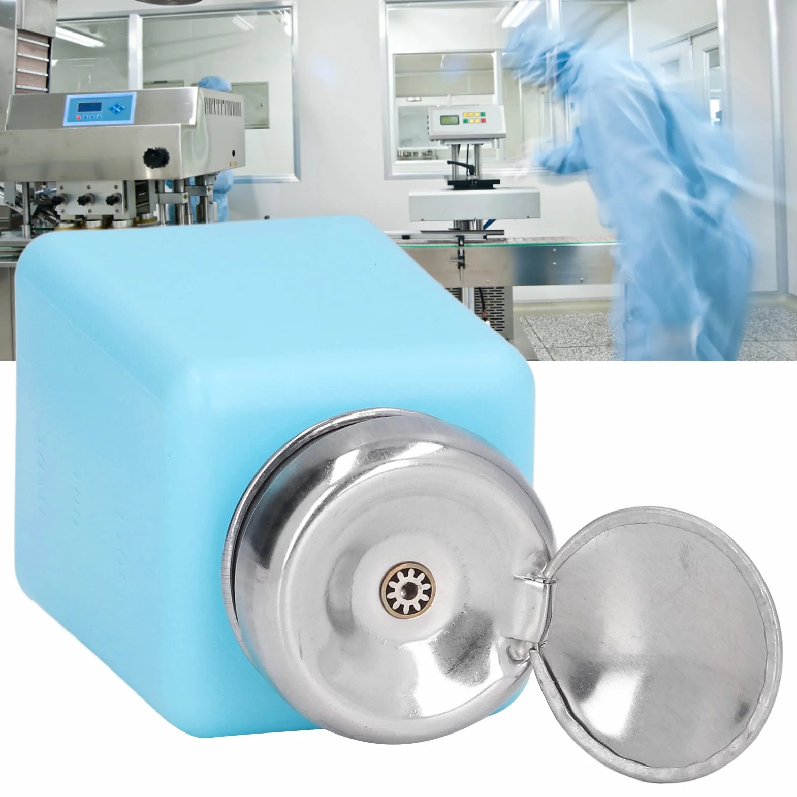 ESD Safe Anti-Static Solvent Dispenser 200ml, Distributore Liquido in Acciaio Inossidabile, Bottiglia Blu Resistente