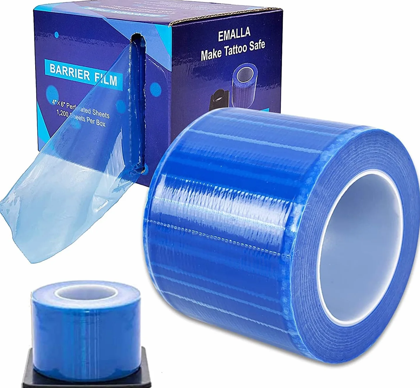 Pellicola Barriera - 1200 pezzi 15,2 x 10,1 cm Rotolo di Pellicola Barriera Pellicola Protettiva Monouso in PE Dentale per Proteggere Dalle Infezioni del Tatuaggio Dentale