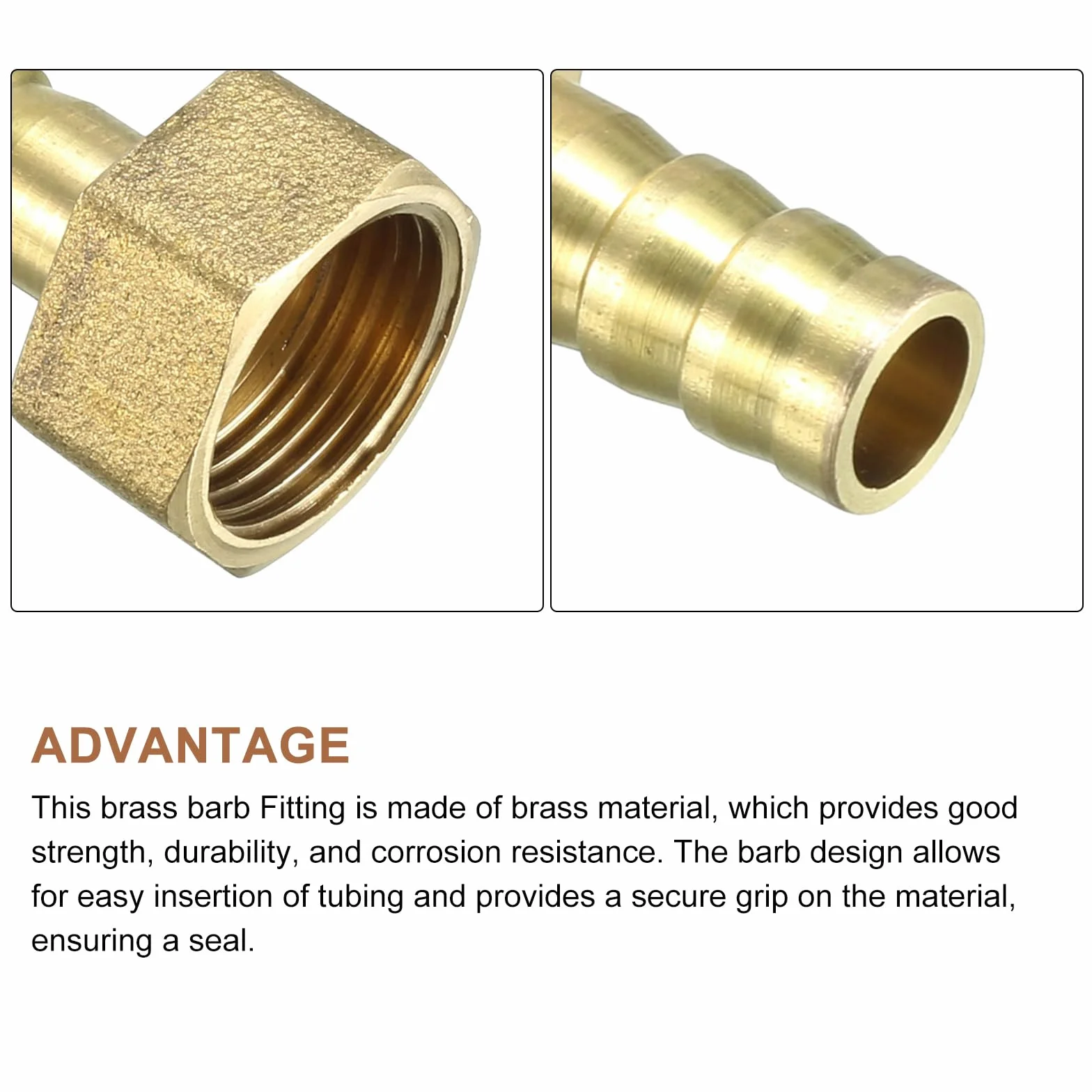 METALLIXITY Forma T Ottone Barra Raccordo (8mm x 12mm x 8mm) 2pz, Barra Riduttore - per Carburante Aria Acqua Olio Gas