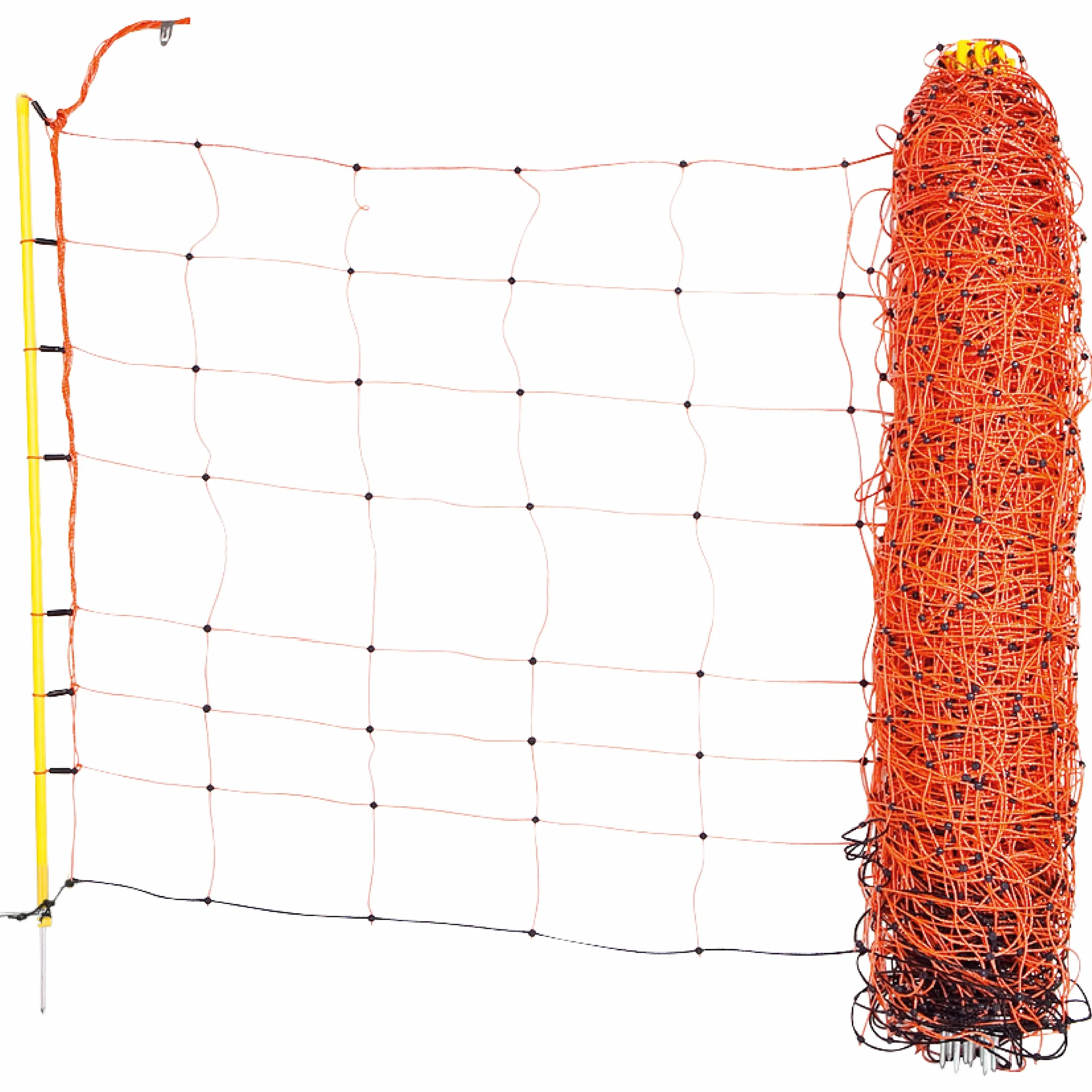 Kerbl Hobbyfarming Rete per Ovini ClassicNet, Recinzione Mobile per pascolo, Rete da pascolo, Doppia Punta, Arancione, 50m x 108cm, 13 Pali, 3 Anni di Garanzia sulla stabilità ai Raggi UV