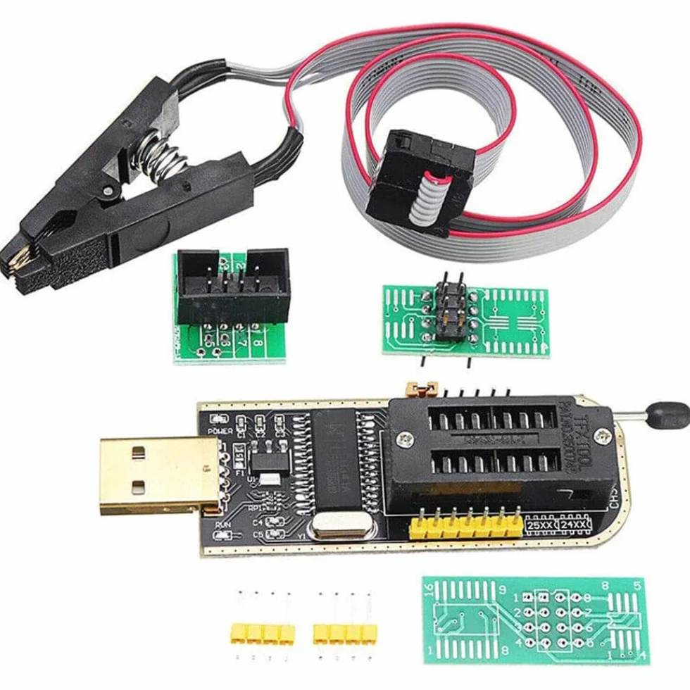 DollaTek sop8 soic8 test clip per eeprom 25cxx / 24cxx + ch341a 24 25 series eeprom flash bios programmatore usb
