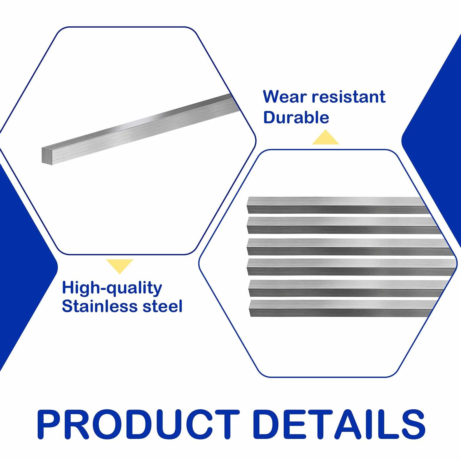 Barra quadrata in acciaio inox 6 x 6 x 305 mm per lavorazione dei metalli fai da te