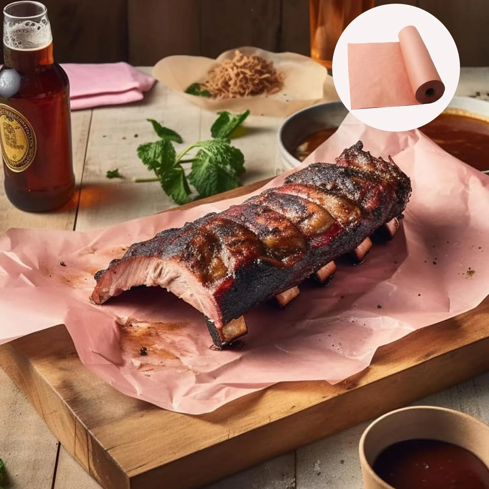Butcher Paper per affumicatore, carta da macellaio, rotolo di carta kraft originale, per barbecue, 30 cm x 10 m, per cottura a lungo termine, affumicatura, barbecue (1)