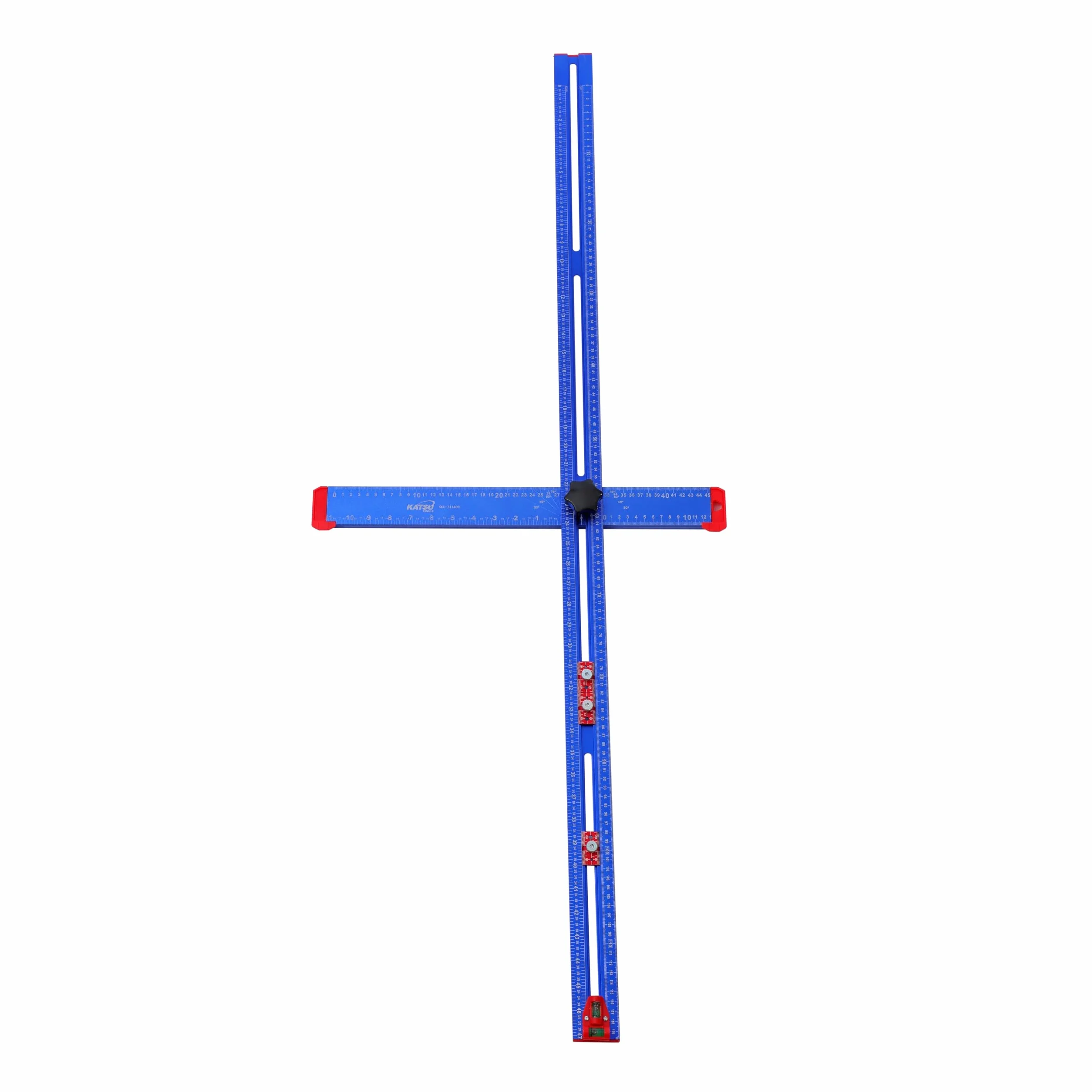 KATSU Tools Righello di posizionamento 4 in 1 da 1200 mm, in lega di alluminio, maschera per hardware per armadietto, lavorazione del legno, modello 311409