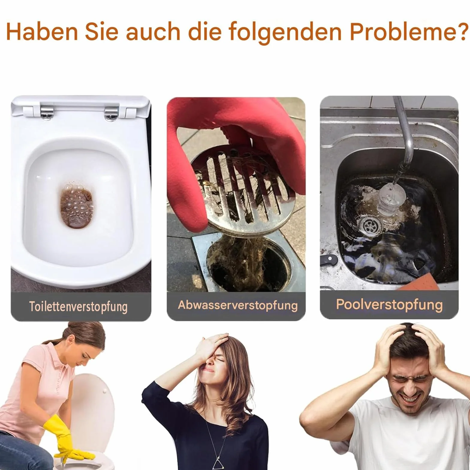 Vollstern - Detergente per scarichi, Value Pack per tubi, altamente efficace, con schiuma attiva, per cucina, bagno, toilette e balcone (110 g per bottiglia) (2 pezzi)