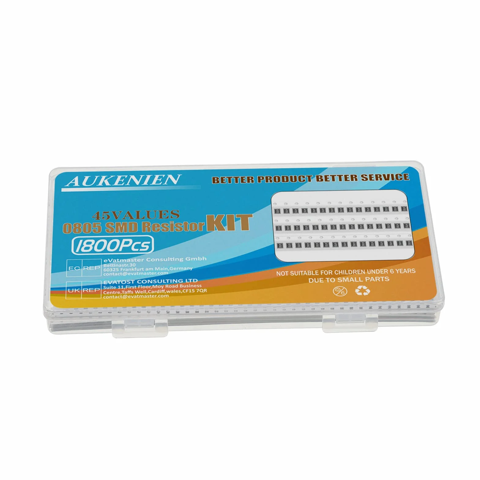 0805 Resistenze SMD 45 Valori 1800 Pezzi 0R-10M Ohm 1/8W Resistori SMT Kit