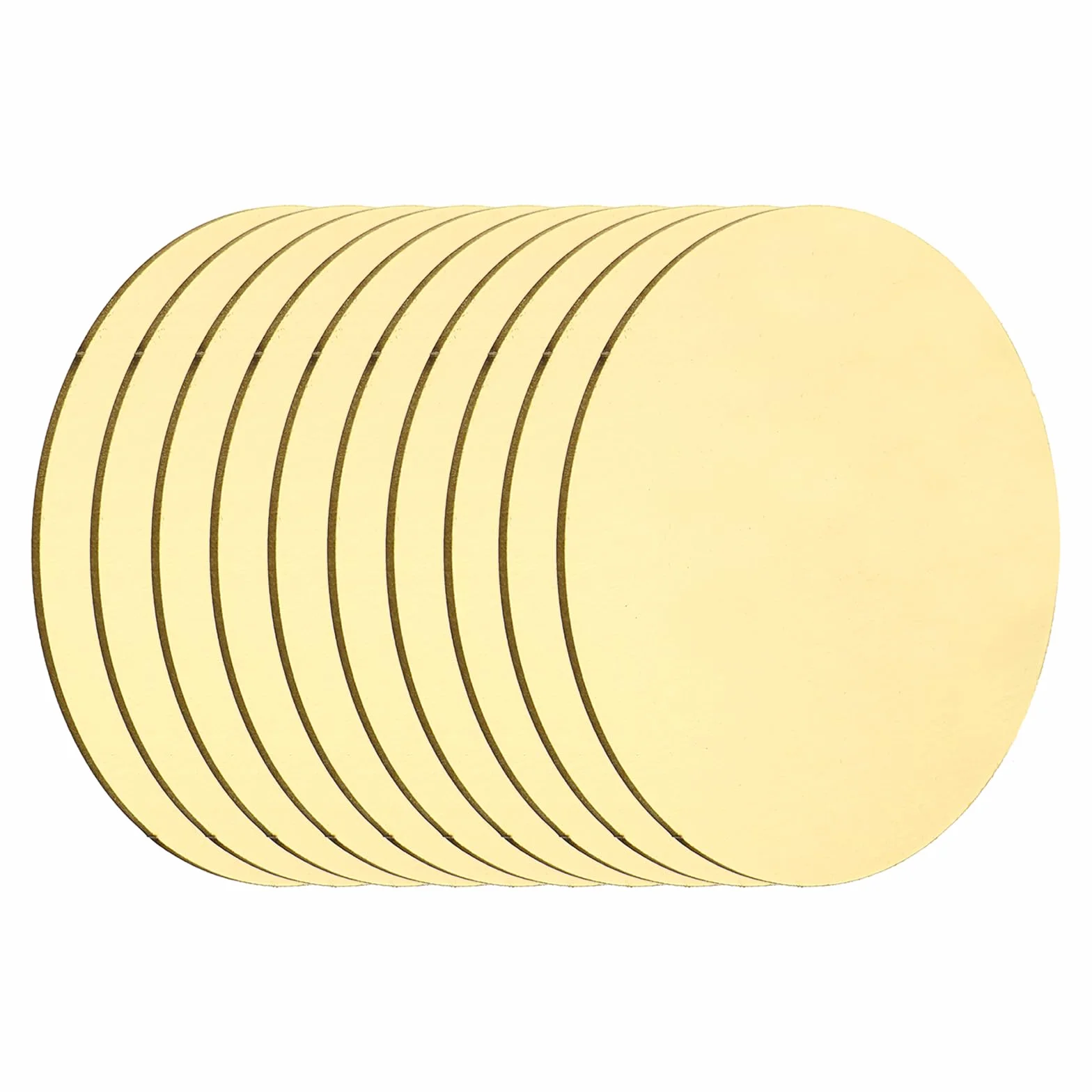 sourcing map 10 piastre rotonde in ottone, 50 mm di diametro, fogli di rame puro da 0,5 mm, H62, per artigianato, fai da te, riparazioni elettriche, uso industriale, stampaggio di metalli