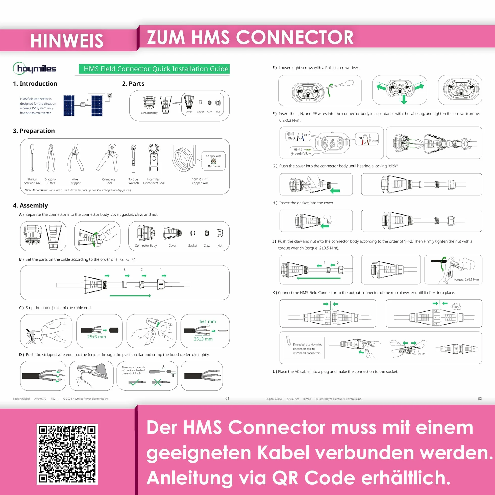Hoymiles HMS-800W-2T Micro inverter con WiFi integrato DTU | incl. connettore HMS Field | fino a 2 moduli PV | 800 Watt | Conforme VDE | per centrali elettriche da balcone
