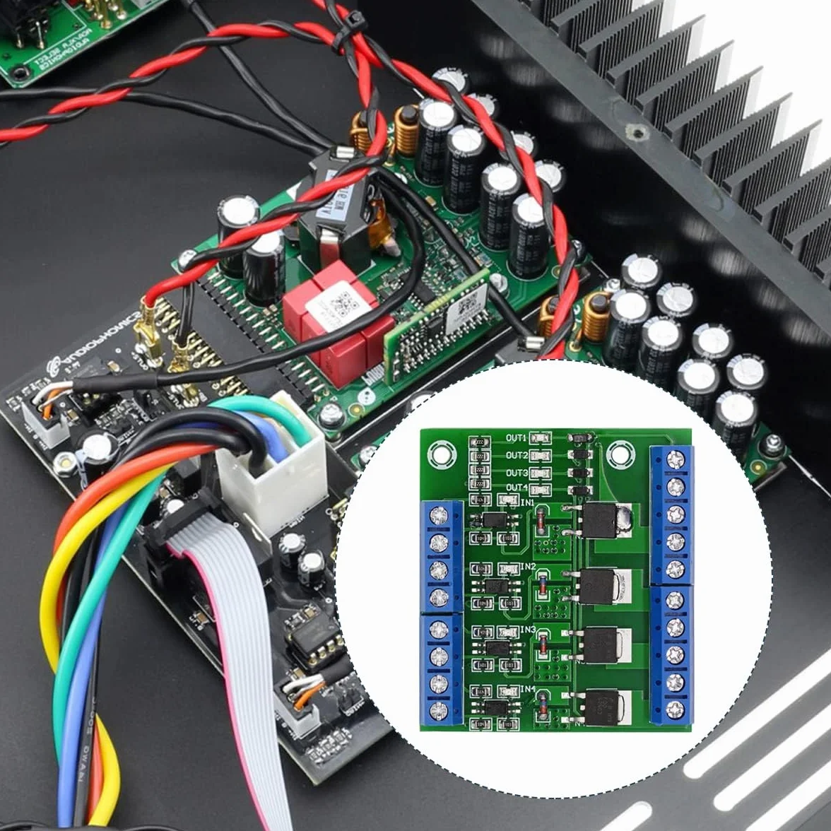 Modulo Amplificatore PWM MOSFET 4 Canali con Fotoaccoppiatore PC817 Ingresso 3-20V Uscita 3,7-27V 10A per PLC