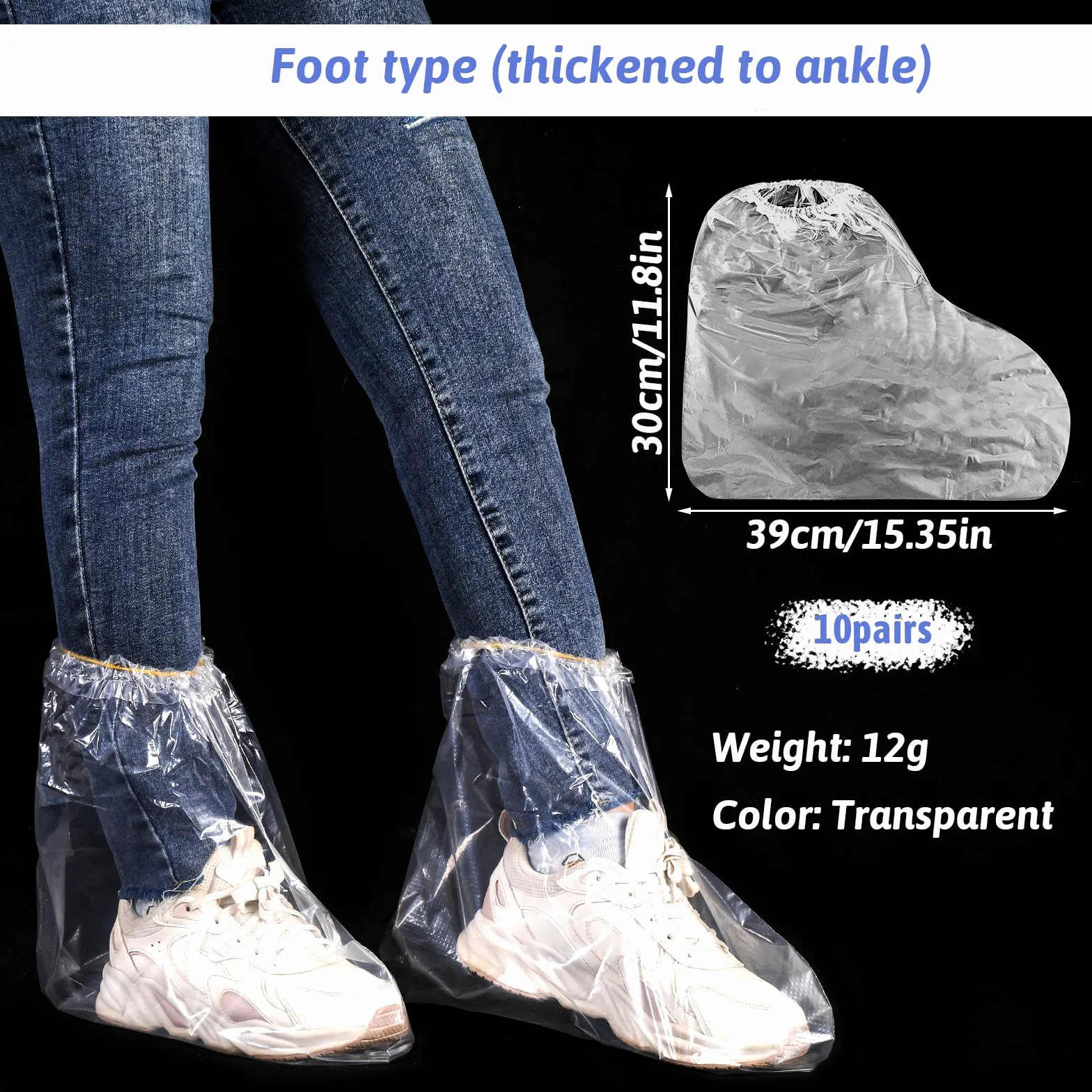 Coperture Impermeabili per Scarpe da Pioggia con Elastico, Copriscarpe Trasparenti Antiscivolo per Uomini e Donne