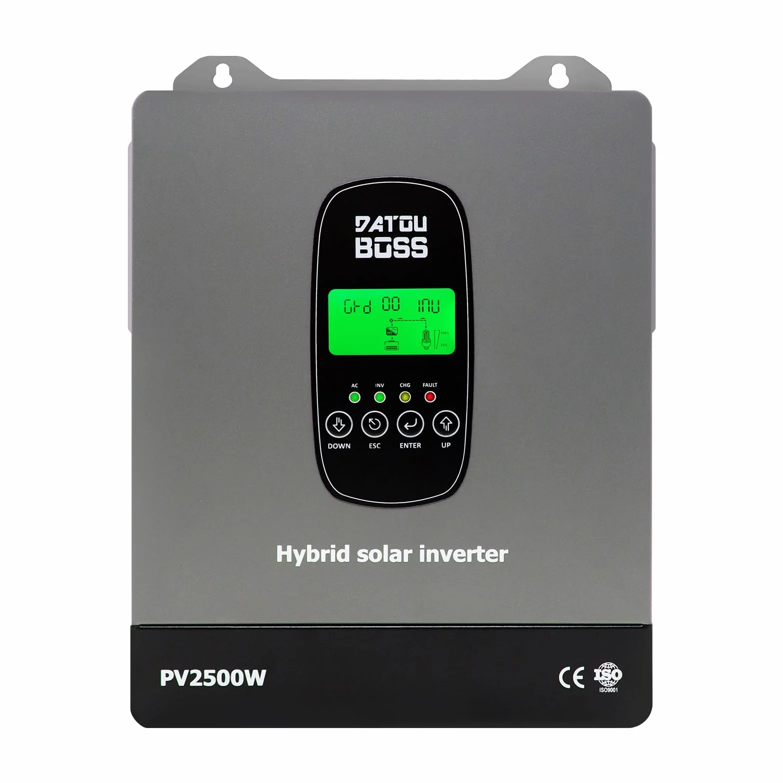 DATOUBOSS 1800W Inverter Ibrido Solare 12V, Onda Pura, potenza di ingresso fotovoltaica da 2500W,Supporta il Funzionamento Senza Batteria,100A MPPT,per Sistemi Off/On-Grid