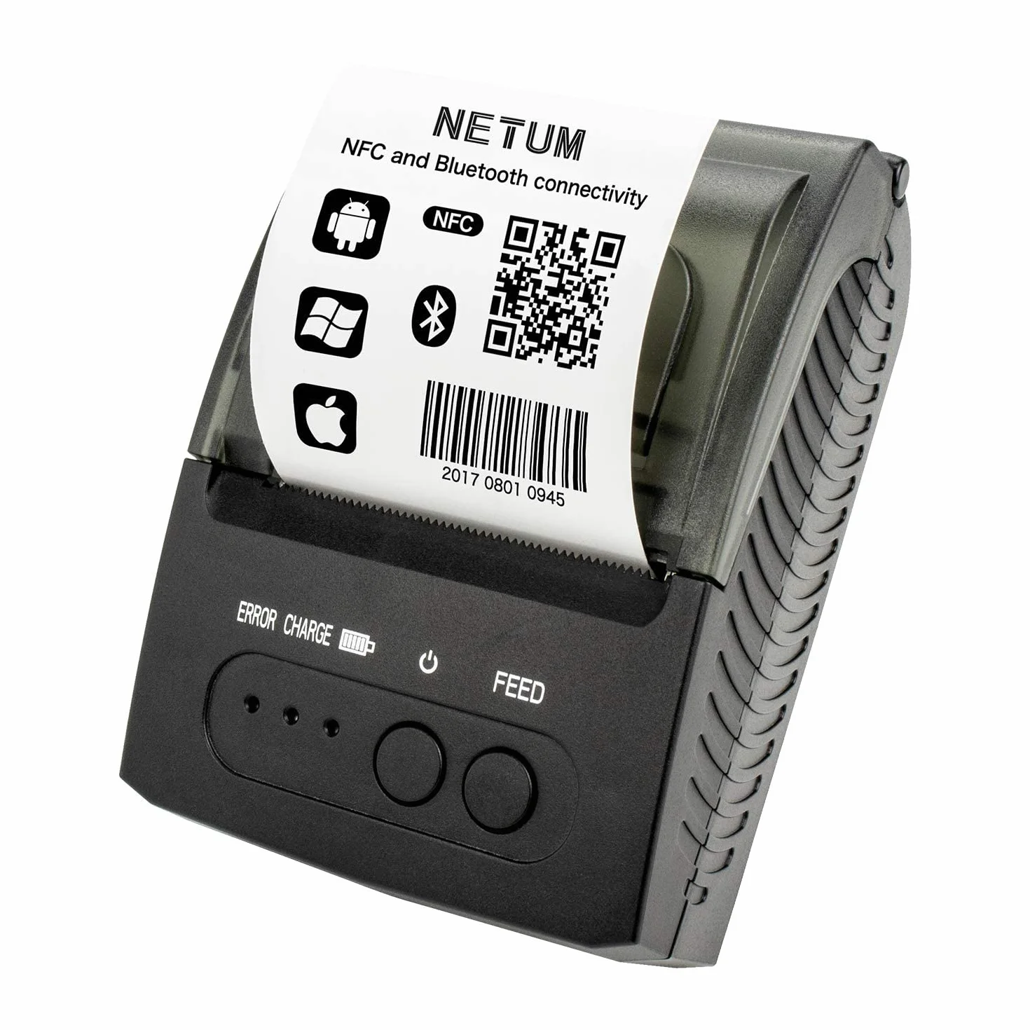 NETUM Stampante per ricevute Bluetooth, mini stampante termica POS portatile da 58 mm senza custodia, compatibile con Android/Windows