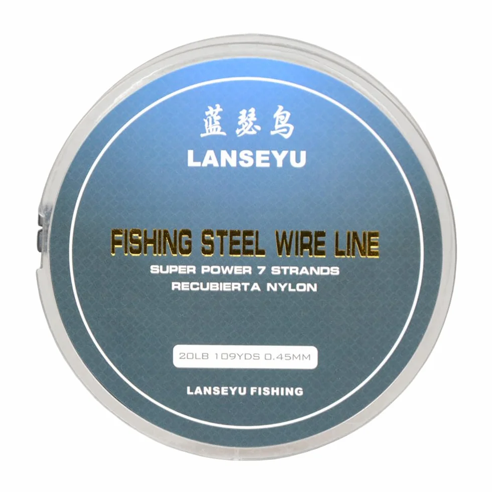 Filo da pesca in acciaio inox 100m 0,45mm 9,1kg 7 fili rivestito nylon