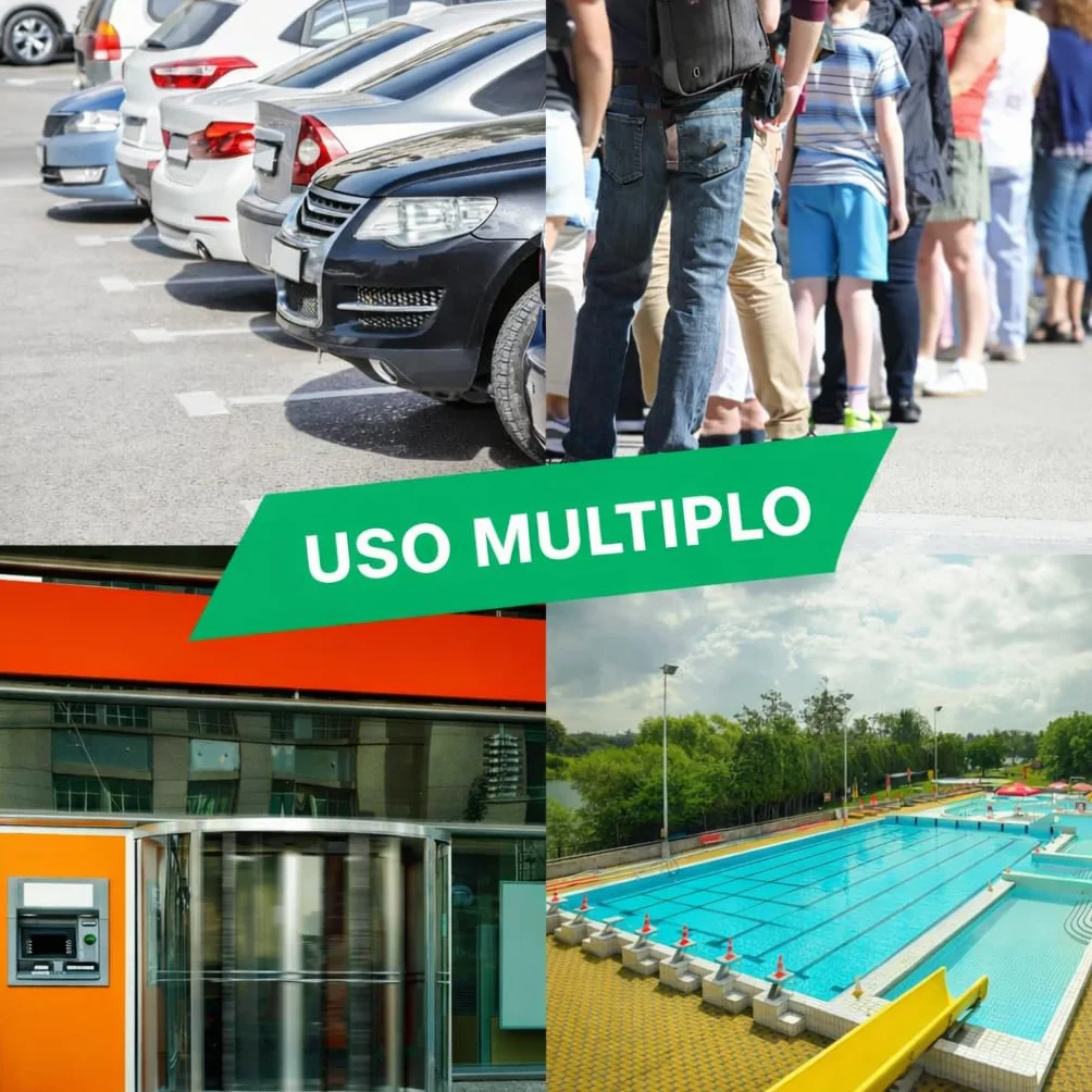Set da 6 Pali di Contenimento da 102 cm, Posto Delineatore del Traffico con Catene di Plastica e Base Riempita d'Acqua per Parcheggio, Code e Controllo della Folla (Nero)