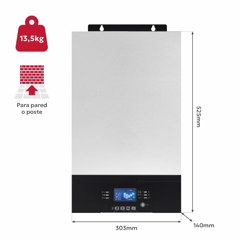 48/5000 Voltronic Axpert King 5000 W 48 V 230 V Voltronic Inverter isolato Paralleliabile.