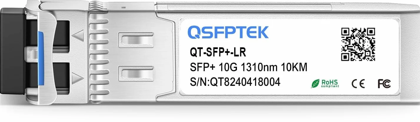 QSFPTEK 10GBASE-LR SFP Module 10G 1310nm 10km DDM LC Mini-GBIC per Cisco SFP-10G-LR Ubiquiti UF-SM-10G