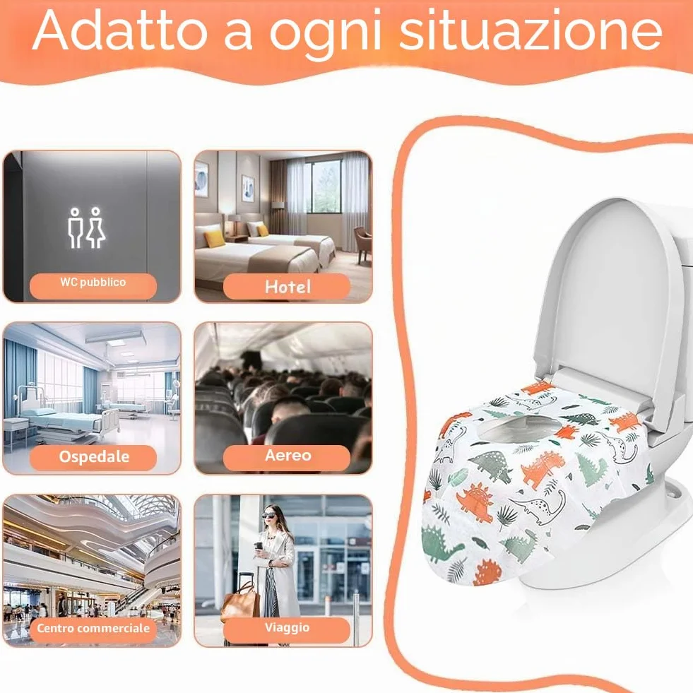 Flintronic 24 Pezzi Copriwater USA e Getta Portatili, Copertura Igienica Monouso Ecologico Antibatterico, Tessuto Non Tessuto Impermeabile per Viaggi