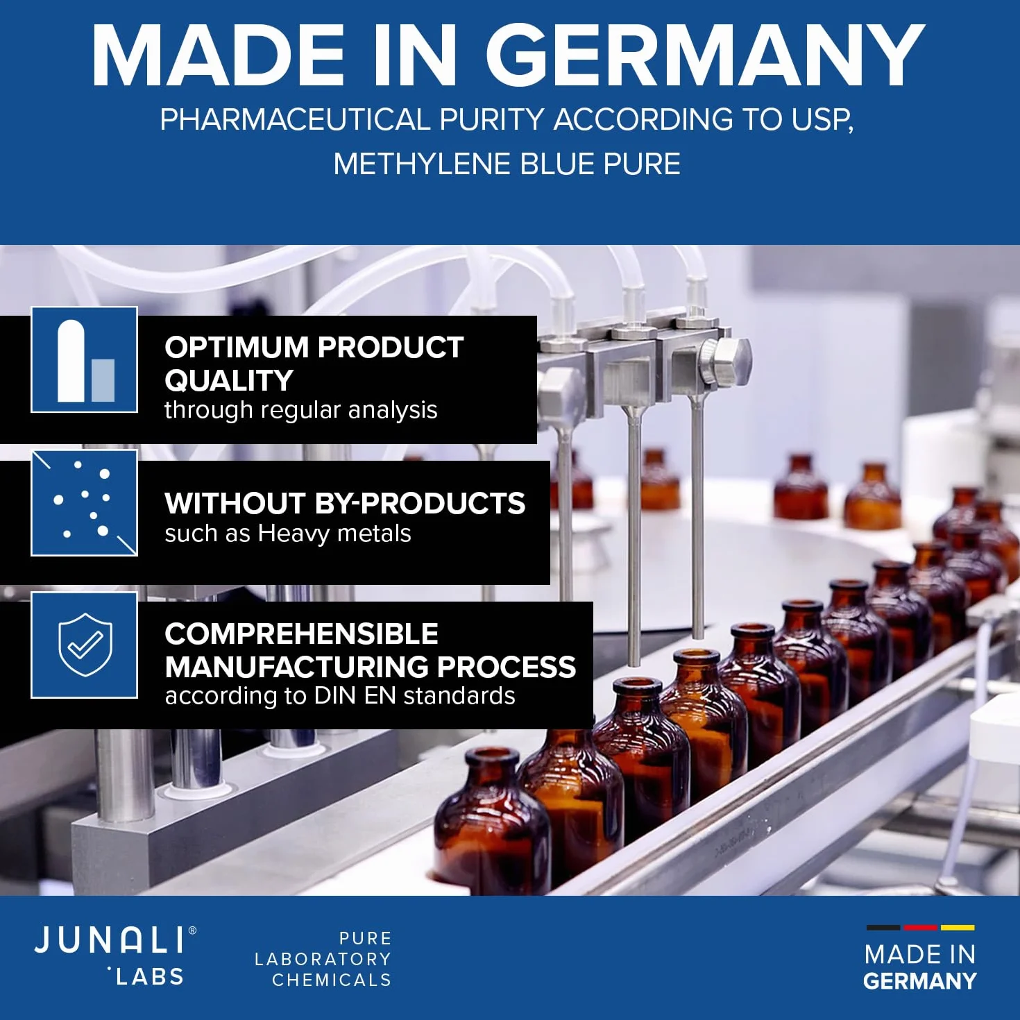 Blu di Metilene 1% USP Qualità Farmaceutica 2x100 ml JUNALI Prodotto in Germania