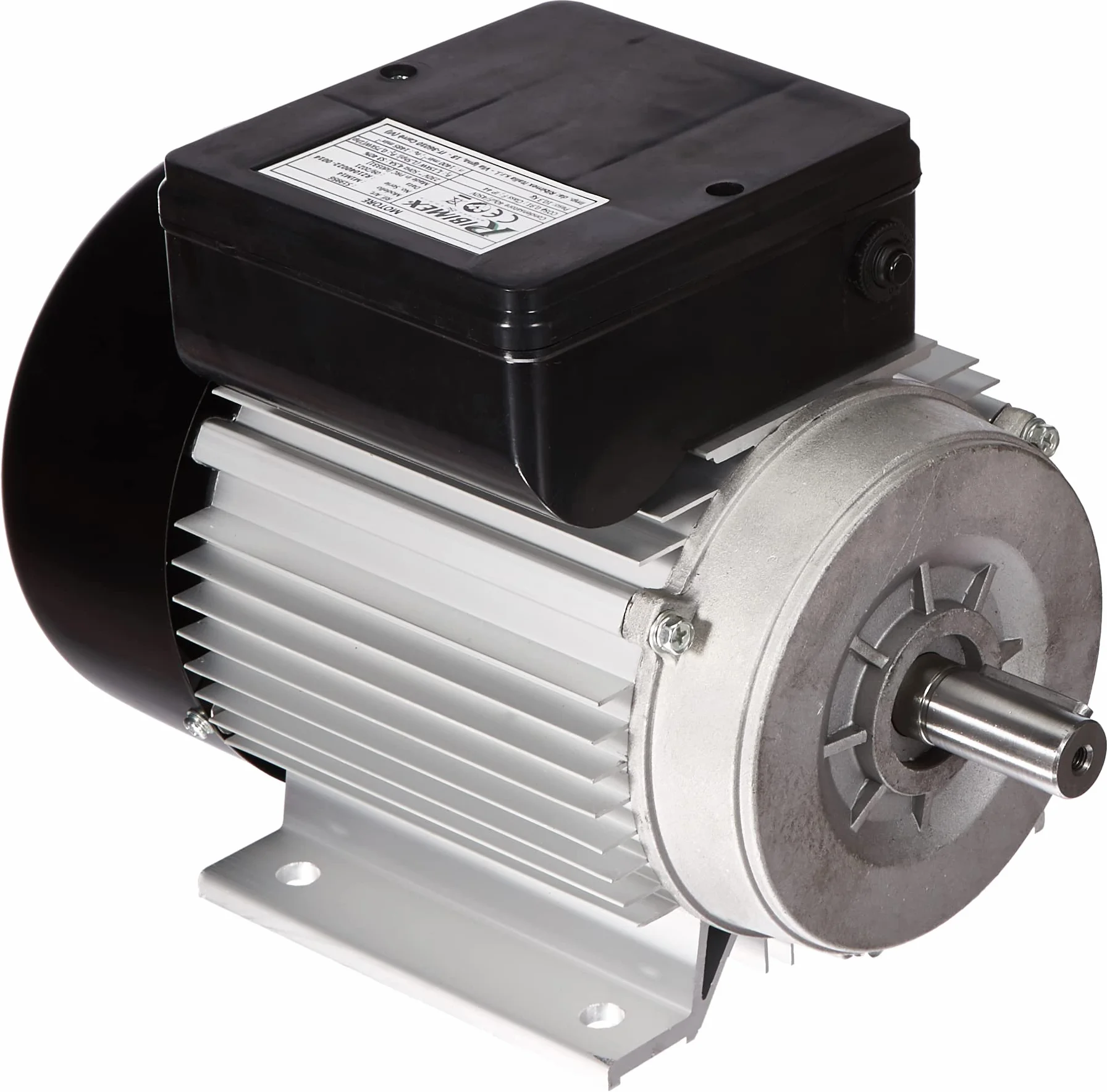 Ribimex Motore Elettrico Monofase 1 CV, 1400 Giri/Min, Carter in Lega di Alluminio Pressofuso, Rotazione Reversibile, Albero in Acciaio C-40 con Diametro 19 mm, Raffreddamento Bidirezionale - M1M14