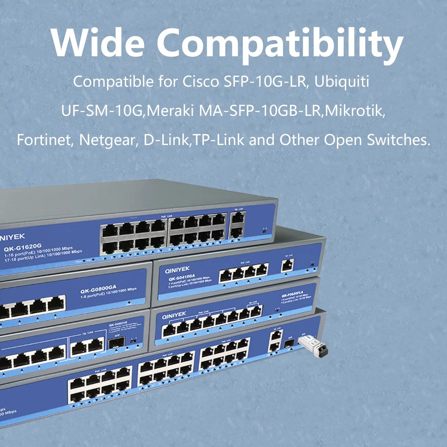 10GBase-LR SFP+ Transceiver 10G Monomodale SFP+ Modulo LC per Cisco SFP-10G-LR Ubiquiti UF-SM-10G Meraki MA-SFP-10GB-LR Mikrotik Supermicro SMF 1310nm 10km DDM
