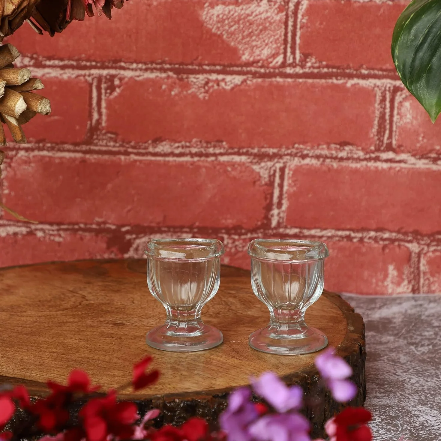 Tazza in vetro per occhi set da 2 con scatola regalo in velluto