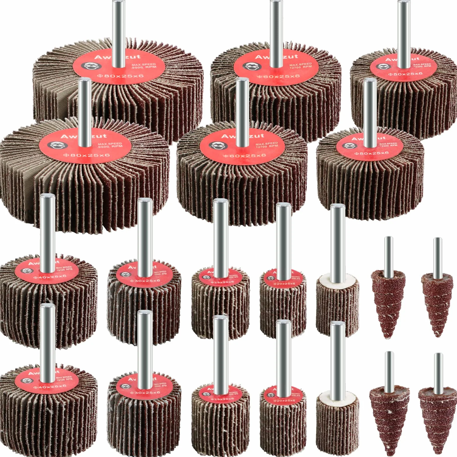 Dischi Lamellari Grana 80 Carta Vetrata per Trapano, Smerigliatrice, Utensile Rotante Spazzola Abrasiva 20PCS