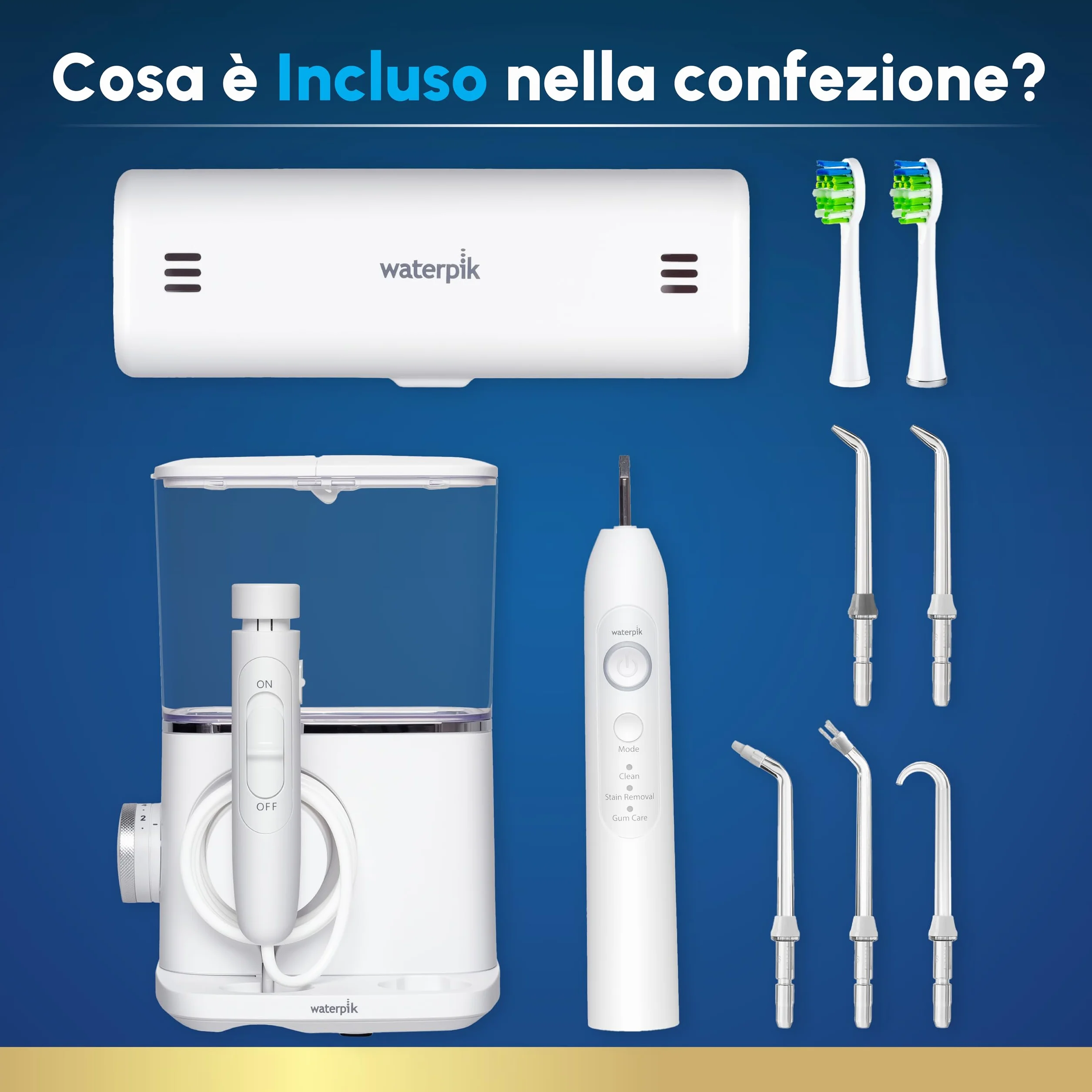 Waterpik Sensonic Complete Care Water Flosser CC-04 Rechargeable Electric Toothbrush Combo, White