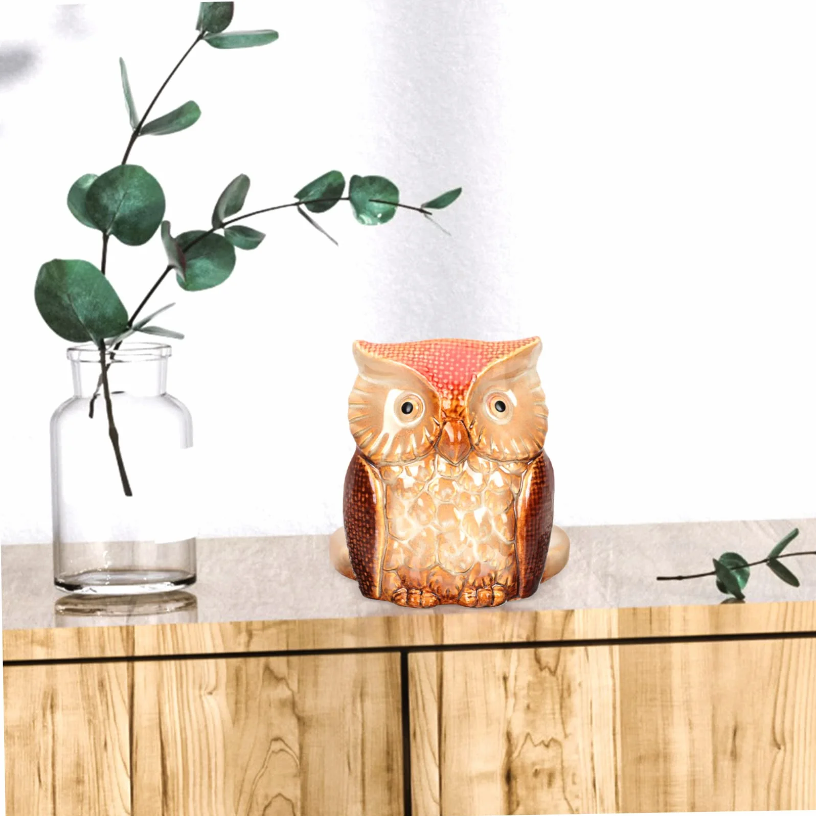 Housoutil Portarotolo Di Carta a Forma Di Civetta in Ceramica Per Scrivania e Cucina