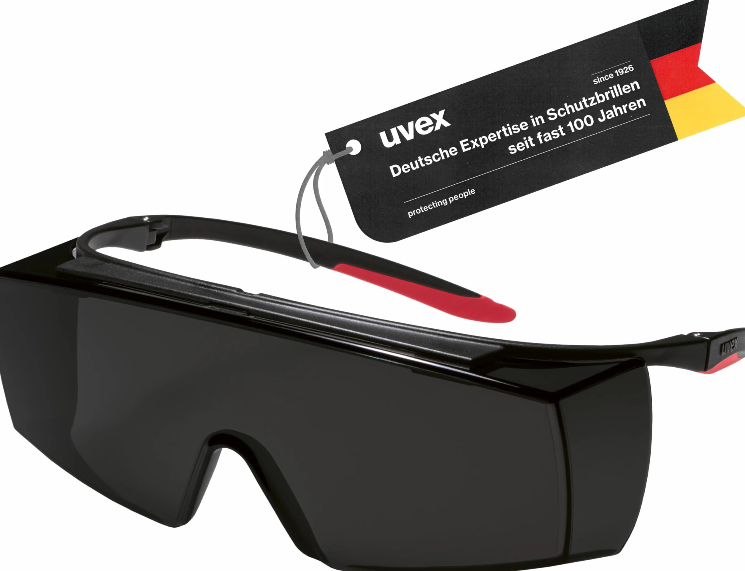 Uvex Super f OTG 9169 – Occhiali da sole per portatori di occhiali – Occhiali di protezione contro raggi infrarossi, UV, saldatura – Protezione per gli occhi per la depilazione HPL/IPL – senza