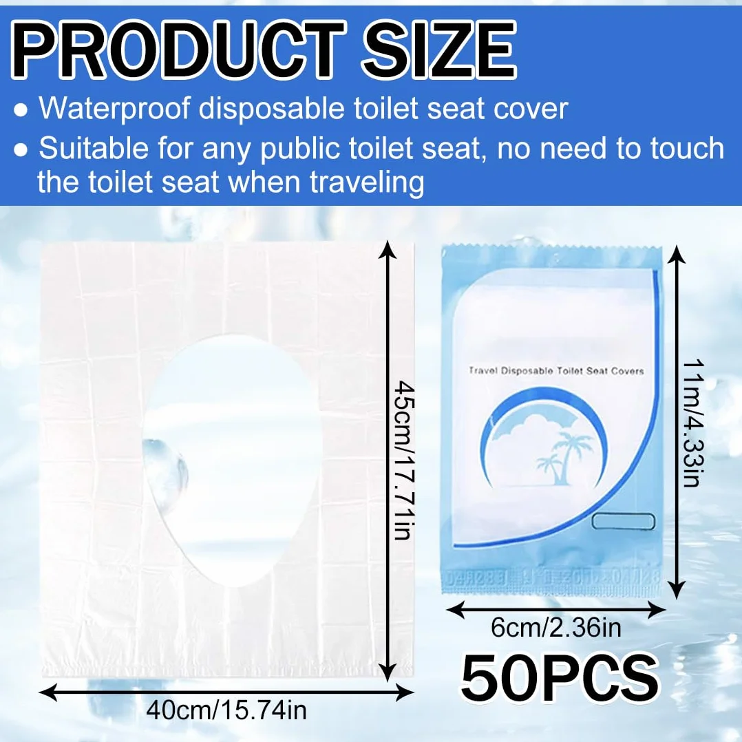 Copriwater Portatile Monouso 50 Pezzi per WC Viaggio