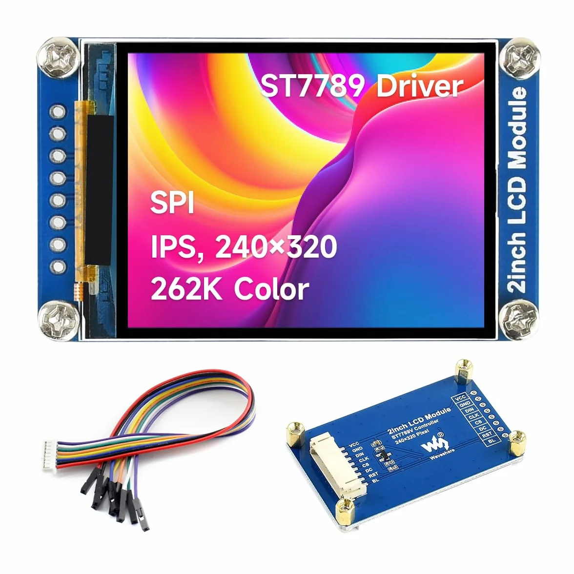 Waveshare 2inch LCD Module, 240×320 Resolution, IPS Display, with SPI Interface