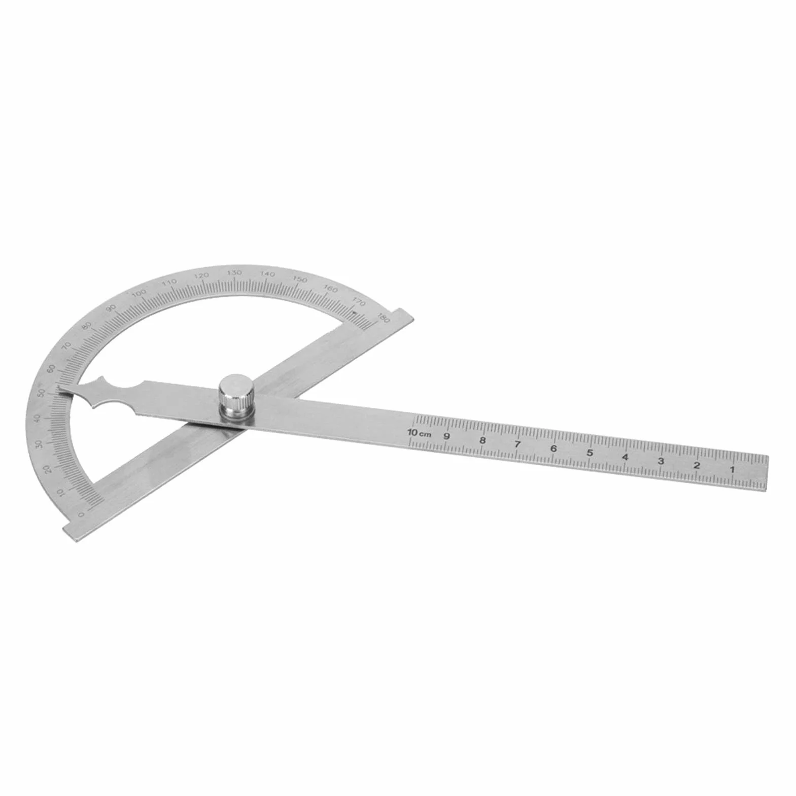 Goniometro acciaio inossidabile 0-180 gradi righello 15cm 120x150mm