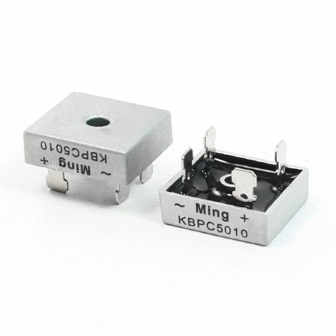 New Lon0167 2 Pcs Ming KBPC5010 4 Pin 1000V 50A Bridge Rectifier(2 Stück Ming KBPC5010 4 Pins 1000 ν 50A Brückengleichrichter
