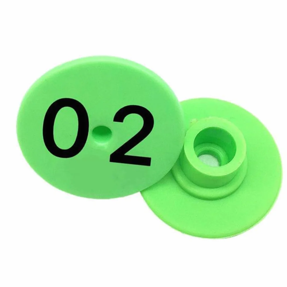 100 pezzi di etichette auricolari rotonde for maiali, identificazione pratica dell'orecchio del bestiame con numeri for pecore, maiali e volpi da 0 a 100