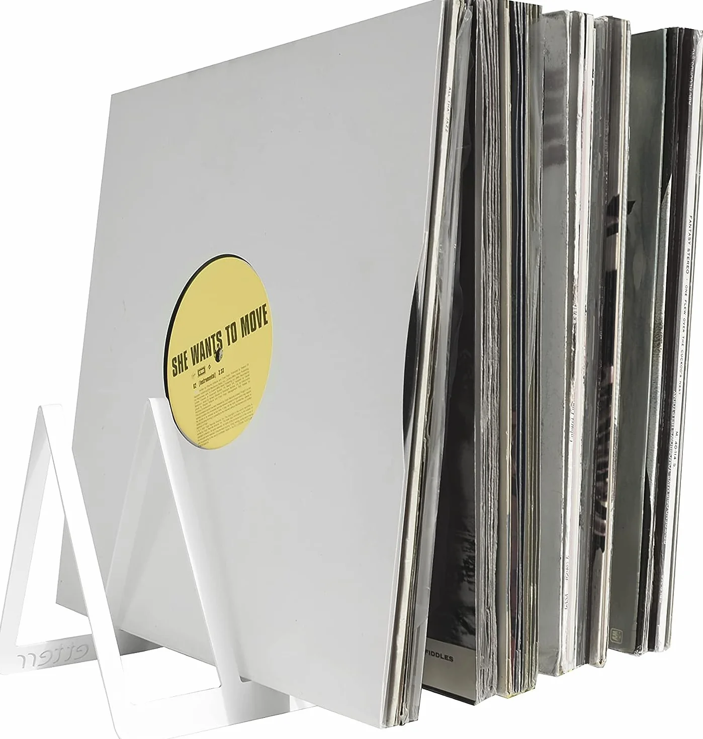 Supporto espositore per 50 dischi in vinile (Bianco).