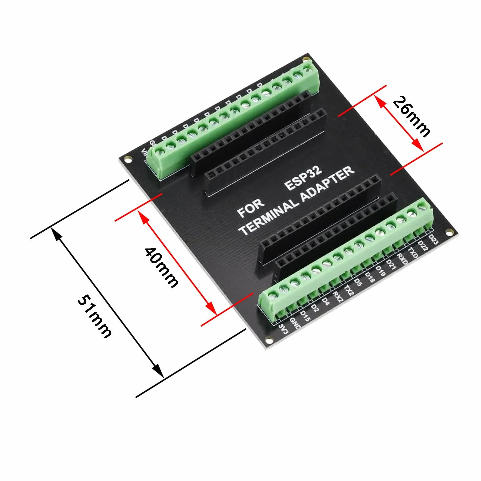 4 pezzi ESP32 Breakout Board per 30PIN, ESP32 scheda di sviluppo 2,4 GHz Dual Core WLAN + Bluetooth 2 in 1 microcontrollore ESP-WROOM-32 Chip per Arduino